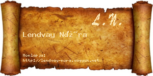 Lendvay Nóra névjegykártya
