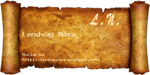 Lendvay Nóra névjegykártya