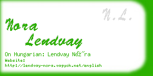 nora lendvay business card